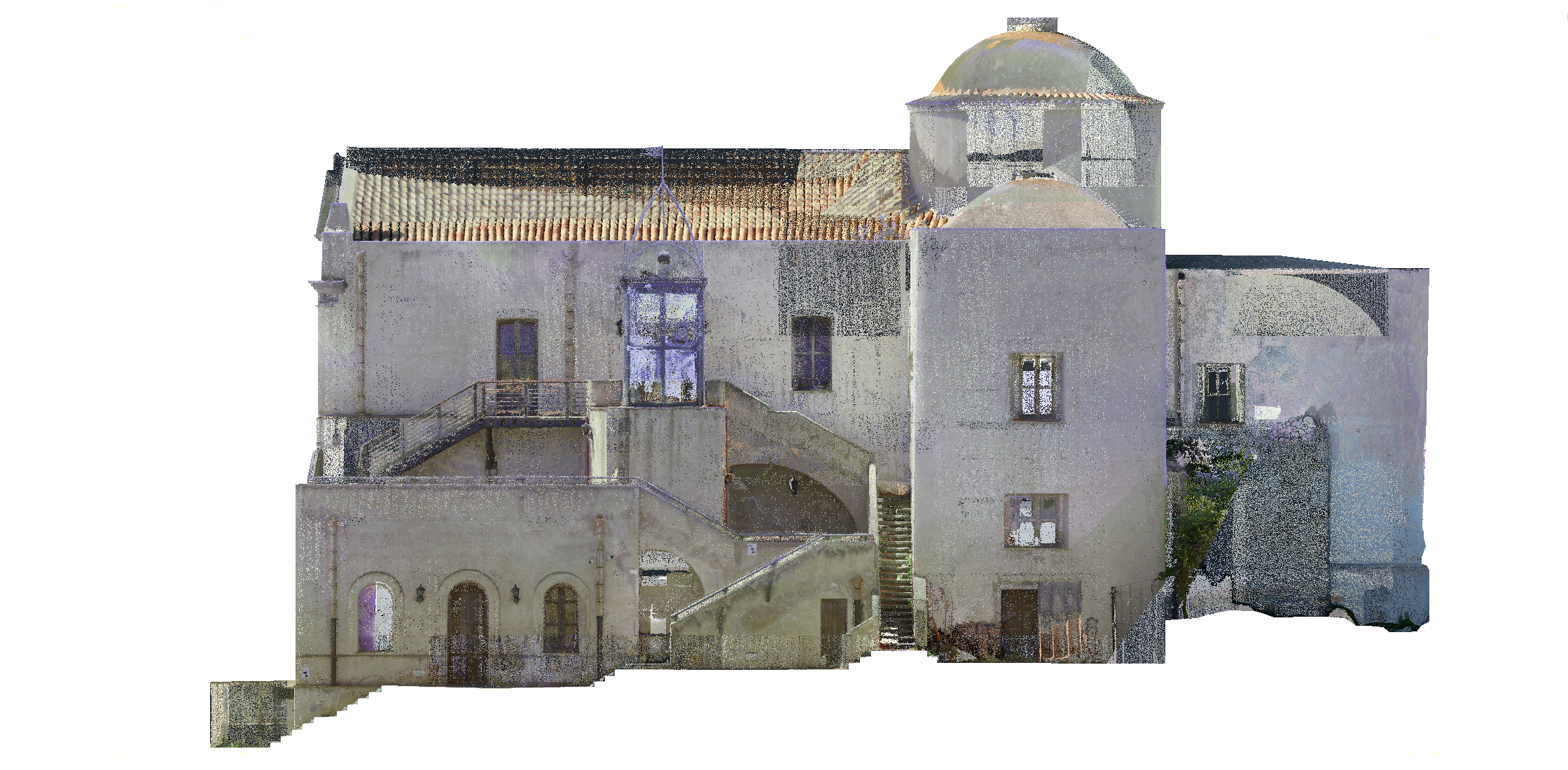 Nuvola di punti dell'edificio ottenuta dal rilievo con laser scanner